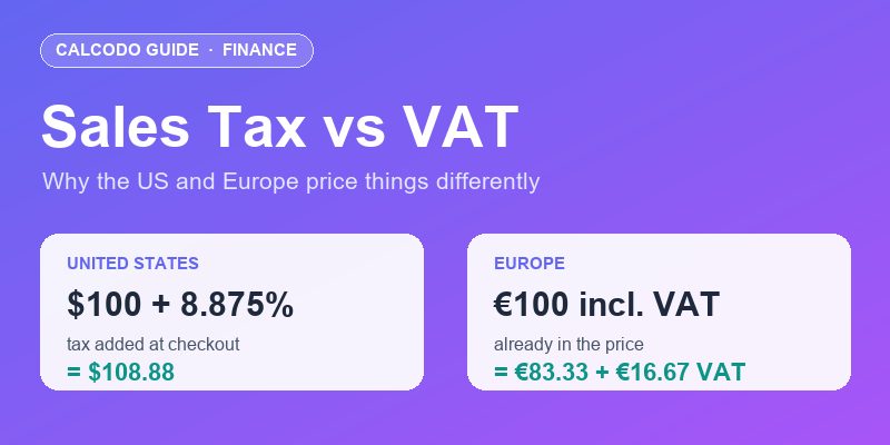 Sales Tax vs VAT: Why the US and Europe Price Things Differently